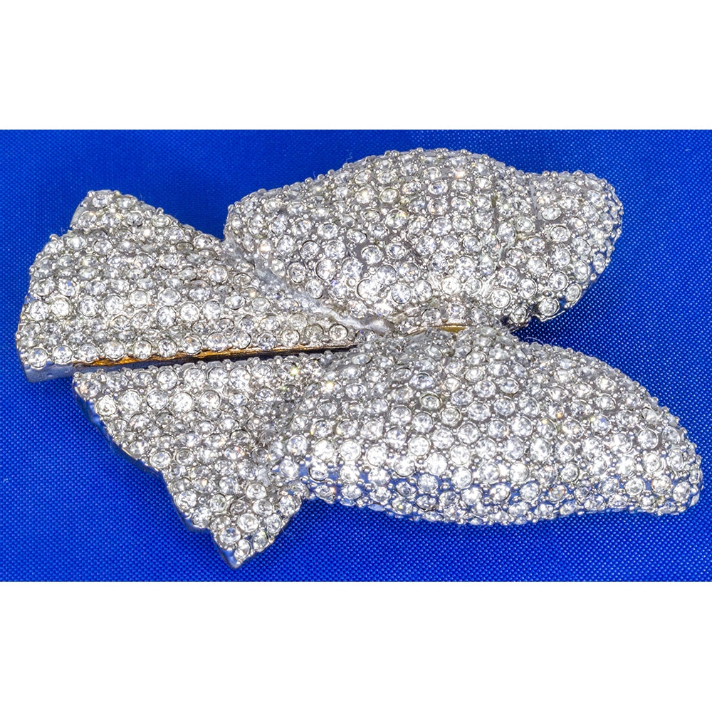 Bow Clear Crystal Brooch - TimeLine Gifts