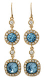 English Blue Crystal Earrings - TimeLine Gifts