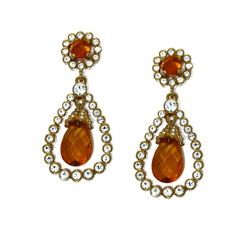 Grand Jewelled Jaune Earrings - TimeLine Gifts