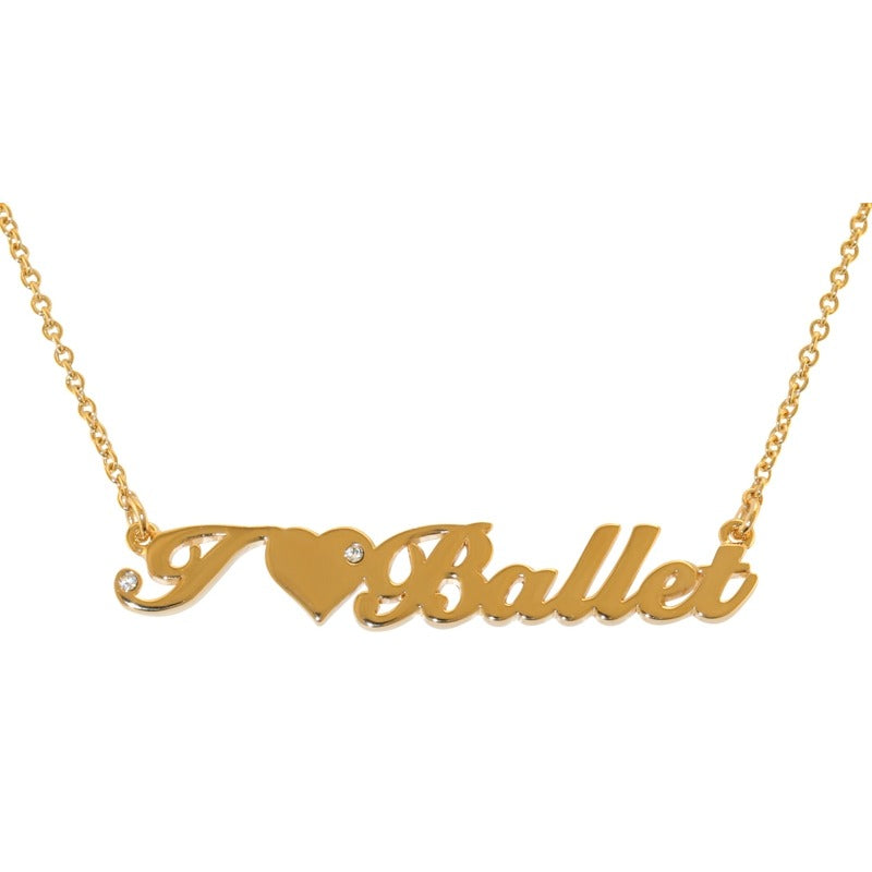 "I Love Ballet" Pendant Polished Gold-plated - TimeLine Gifts