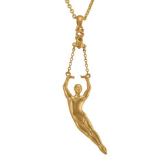 Male Ballet Dancer, in 5th pas de poisson, Pendant - Gold plated - TimeLine Gifts