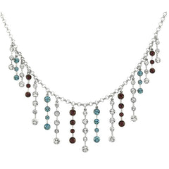 Multi-Coloured Crystal Fringe Tiara Necklace - TimeLine Gifts