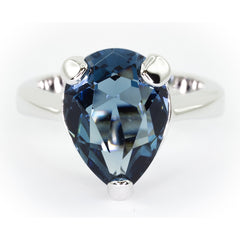 Queen Victoria's Sapphire Crystal Collet Drop Ring - TimeLine Gifts