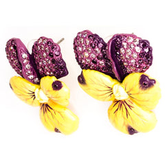 Violet Flower Earrings (Large) - February Birth Flower Earrings - TimeLine Gifts