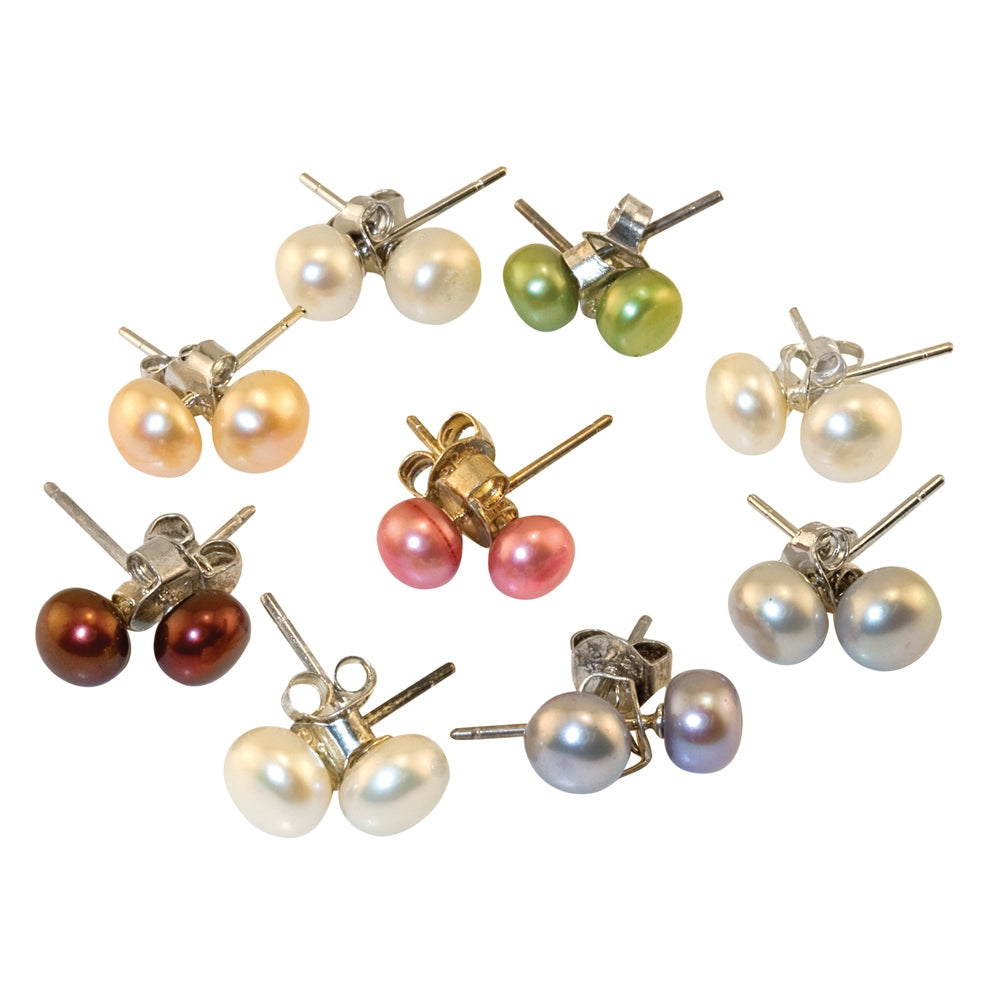 Small Pearl earrings Multi- coloured - TimeLine Gifts