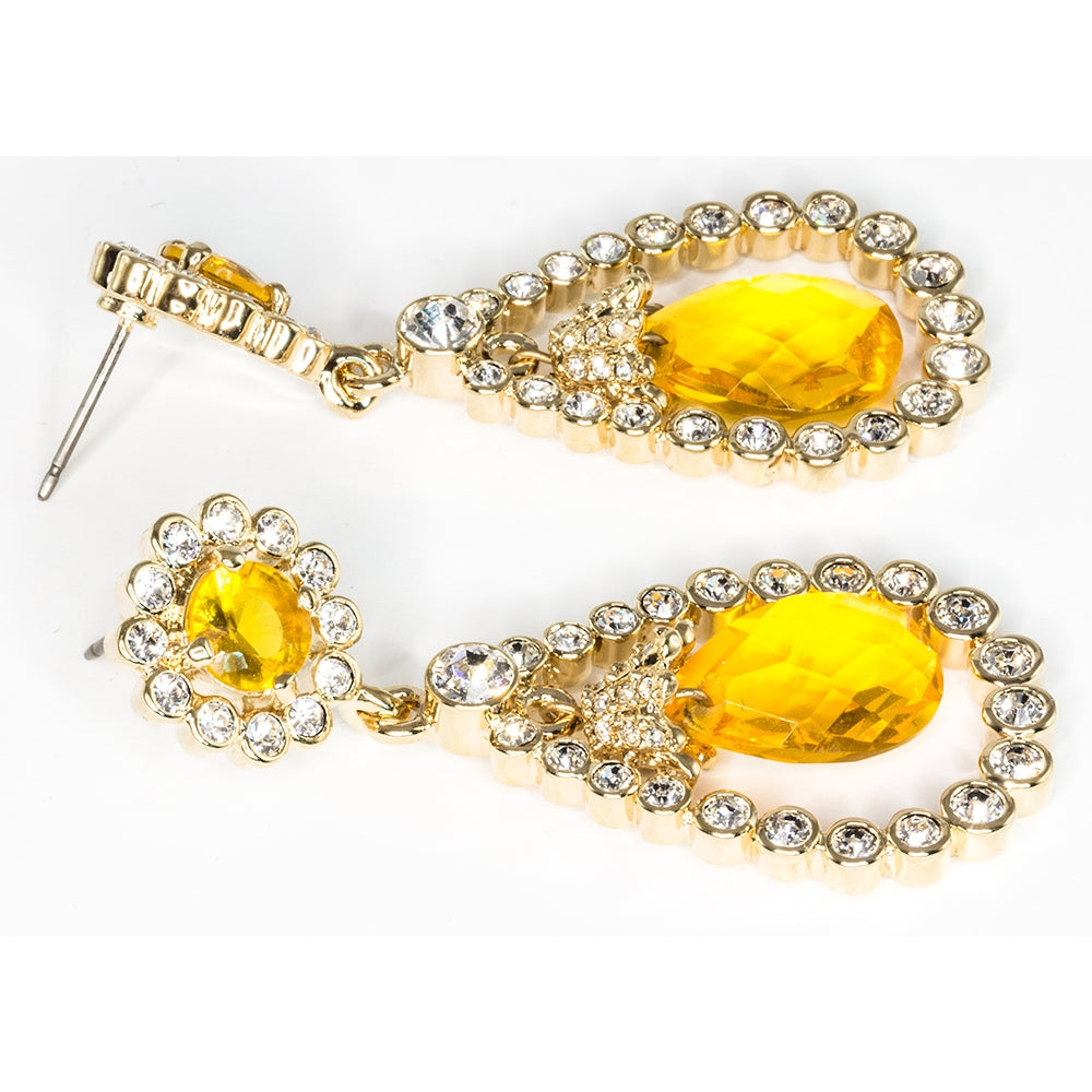 Grand Jewelled Jaune Earrings - TimeLine Gifts